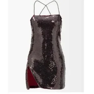【関税込み】THE ATTICO Sequin dress The Attico sequin-embellished Fishnet Mini Dress | Silver